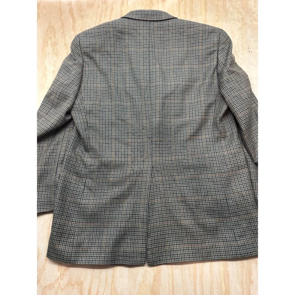 Lauren Ralph Lauren Mens 44L‎ 100% Lambswool Blazer Brown Houndstooth Sport Coat